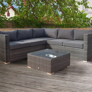 Flat Weave Georgia Compact Corner Sofa Set