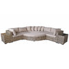 Flat Weave Jessica Corner Sofa With Corner Extension & End Tables - Mixed Brown/