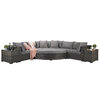 Flat Weave Jessica Corner Sofa With Corner Extension & End Tables - Mixed Grey/