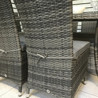 Flat Weave Armless Chair - Mixed Grey