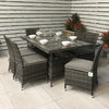 Flat Weave Rectangular Table 150 x 100cm - Mixed Grey/