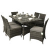 Flat Weave Rectangular Table 150 x 100cm - Mixed Grey/