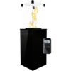Kratki Real Flame Patio Heater - Black Glass Base Panels - Remote Control/