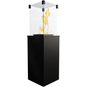 Kratki Real Flame Patio Heater - Black Steel Base Panels/