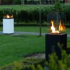 Kratki Mini Real Flame Patio Heater - Black Steel Base Panels - Manual/