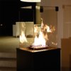 Kratki Mini Real Flame Patio Heater - Black Glass Base Panels - Manual/
