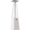 Kratki Umbrella Real Flame Pyramid Patio Heater - White with Brackets/