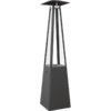 Kratki Umbrella Real Flame Pyramid Patio Heater - Black with Brackets/