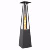 Kratki Umbrella Real Flame Pyramid Patio Heater - Black with Brackets/