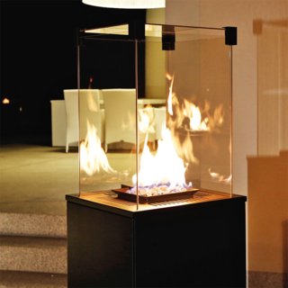 Kratki Real Flame Patio Heater - Black Glass Base Panels - Manual