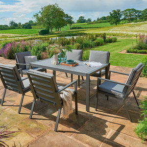 Titchwell 6 Seat Dining Set - Grey/