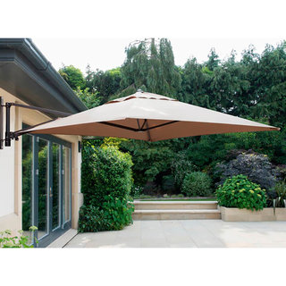 Wall Mounted Cantilever Parasol Taupe including Cover