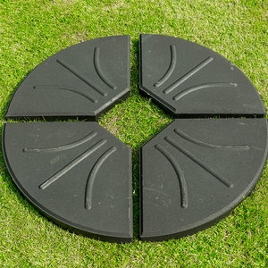 Four Part Black Cantilever Parasol Base 80kg/