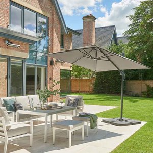 Royce Junior Square 2.5m Taupe Cantilever Parasol/