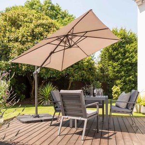 Royce Junior Square 2.5m Taupe Cantilever Parasol