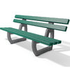 Tivoli 2 Bench - 200 cm With Back - Grey/Green/