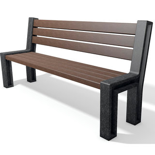 Hyde Park Bench - 165 cm With Back - Black/Brown