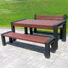Hyde Park Bench - 165 cm With Back - Black/Brown/