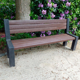 Hyde Park Bench - 195 cm With Back - Black/Brown