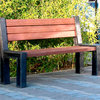 Hyde Park Bench - 195 cm With Back - Black/Brown/