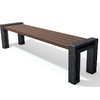 Hyde Park Bench - 195 cm Without Back - Black/Brown/