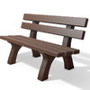 Piccadilly 1 Bench - 150 cm With Back - Brown/