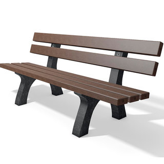 Piccadilly 2 Bench - 200 cm With Back - Black/Brown