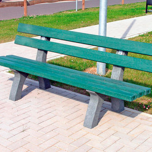 Piccadilly 2 Bench - 200 cm With Back - Grey/Green