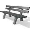 Piccadilly 2 Bench - 200 cm With Back - Grey/Black/