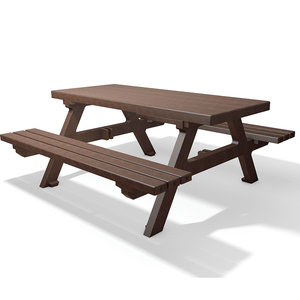 Isola Picnic Bench Set 2 - 200 cm - Brown/