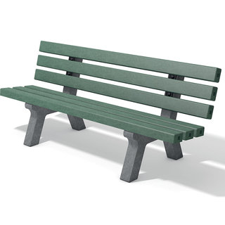 Canetti Children´s Bench With Backrest - 150 cm - Grey/Green
