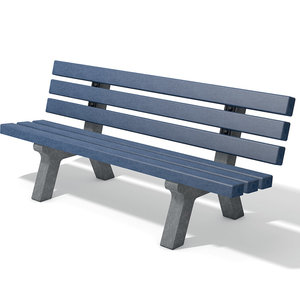 Canetti ChildrenÂ´s Bench With Backrest - 150 cm - Grey/Blue
