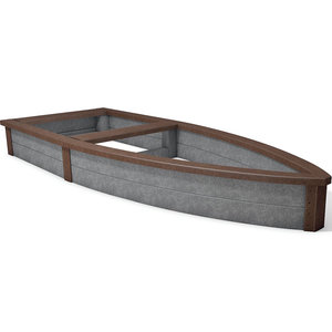 Lut Boat-Shaped Sandbox - Grey/Brown/