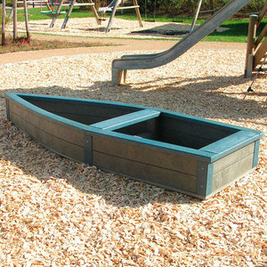 Lut Boat-Shaped Sandbox - Grey/Blue/