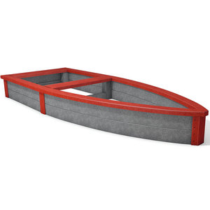 Lut Boat-Shaped Sandbox - Grey/Red/