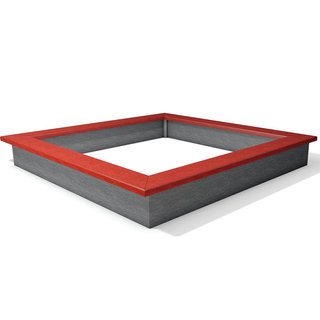 Sahara Sandbox 1 - Grey/Red - 200x200cm
