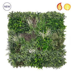 100x100cm Fire Retardant & UV Resistant Detchant Mix Artificial Green Wall Panel/