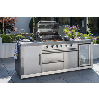 Absolute Pro Outdoor 4 Burner Kitchen With Fridge & Sink