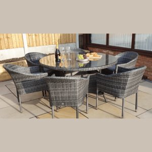 Flat Weave Round Table 135cm - Mixed Grey/