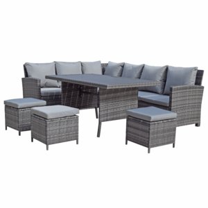 Grey Charlotte Corner Dining Sofa Set/