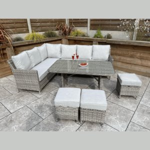 Grey Edwina Corner Dining Sofa Set/