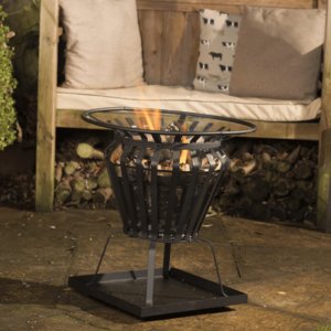 Signa Steel Basket Fire Pit & Cooking Grill