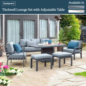 Titchwell Lounge Set with Gas Adjustable Table/