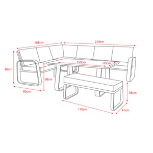 Babingley Corner Sofa Set With High Dining Table/