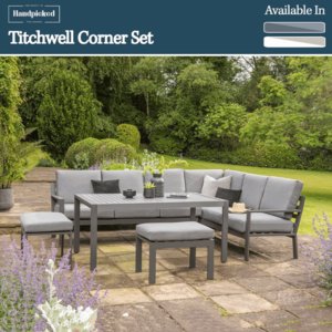 Titchwell Corner Set with Standard Table in White/